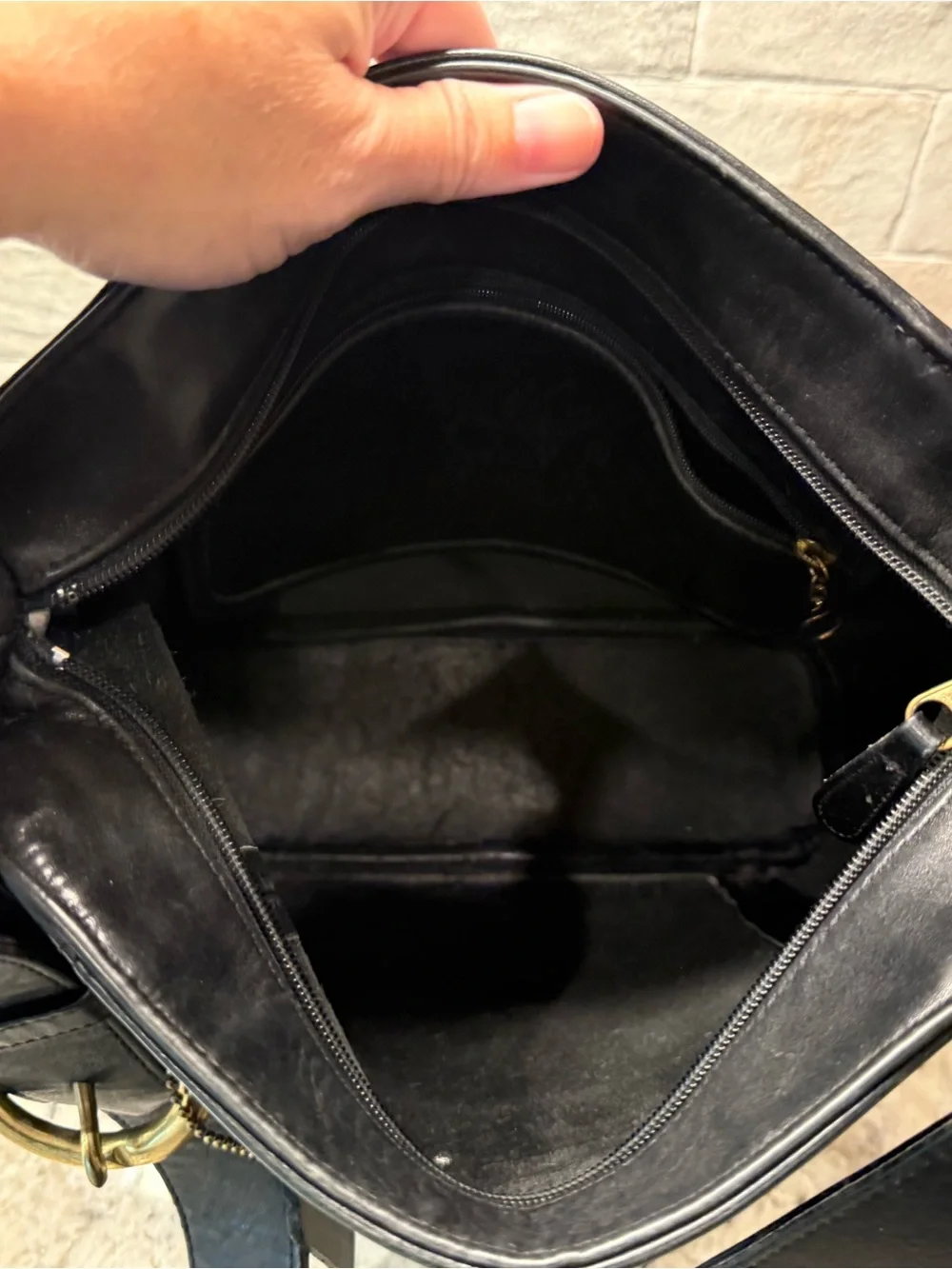 Coach EUC Vintage Made in USA Black Leather Companion Crossbody